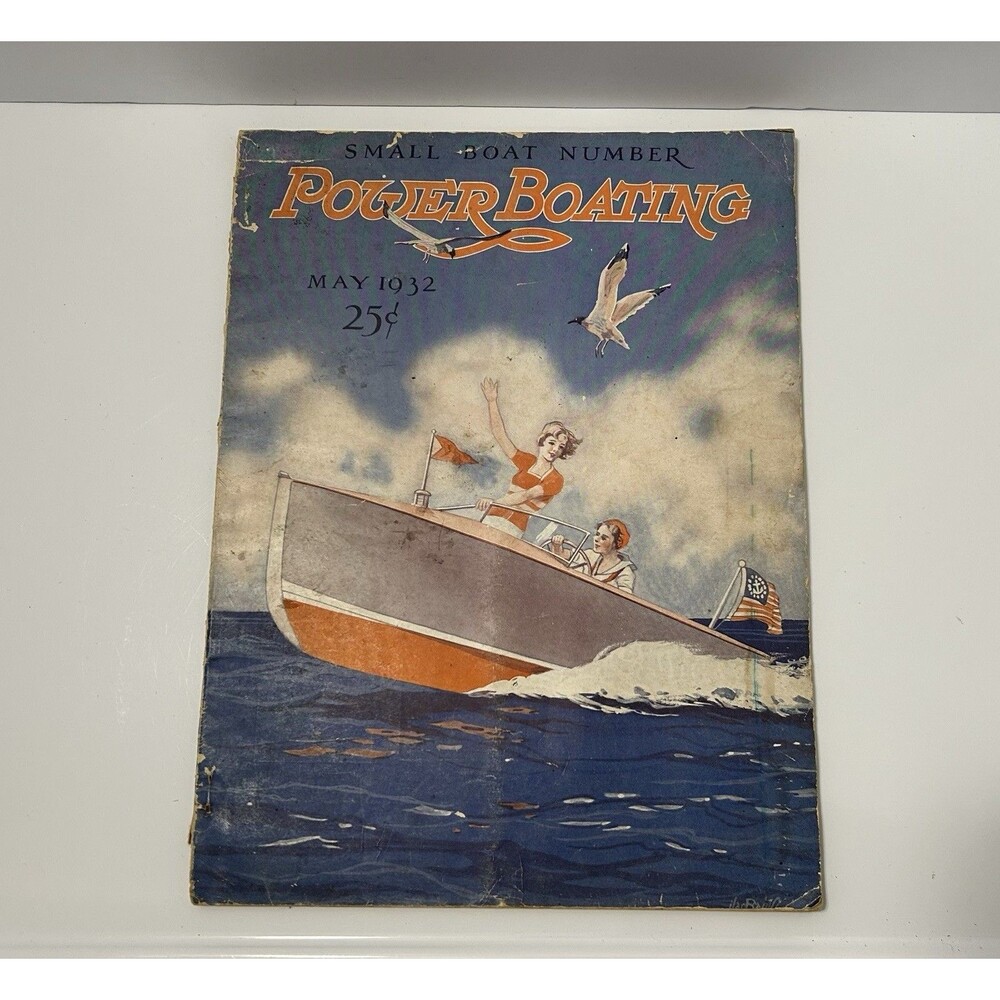 1932 POWER BOATING May Edition Rare Original Boating Brochure Catalog Magazine